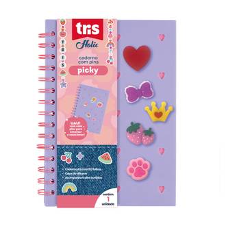CADERNO PAUTADO CAPA DURA 80FLS - 912954 - HOLIC CHARM - PCT 4 - TRIS