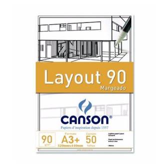 BLOCO LAYOUT A3 50FL - 90G - MARGEADO - BRANCO - UN - CANSON