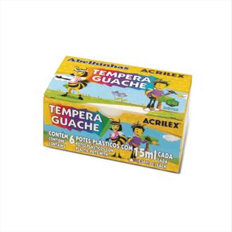 TINTA GUACHE 15ML C/6 CORES - 02020 - PCT 12 - ACRILEX