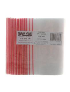 SACO TRANSPARENTE ZIP LOCK C/100 - 14x20 - UN - TALGE