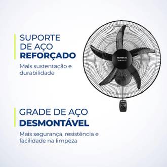 VENTILADOR DE PAREDE 50CM NVP-PRO-50 - 220V - 5 PAS - PRETO - UN - MONDIAL