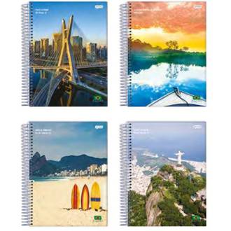 CADERNO 1/4 ESPIRAL CAPA DURA 200FLS - BRASILID - UN - JANDAIA