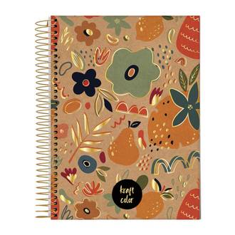 CADERNO COLEGIAL CAPA DURA 1X1 80FLS - 72923-26 - KRAFT COLOR - PCT 4 - JANDAIA