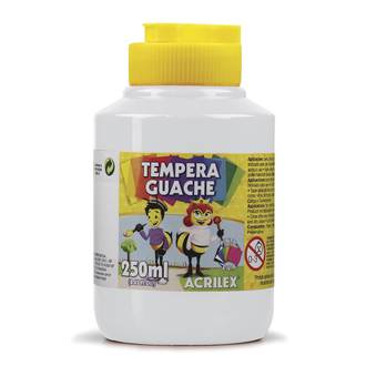 TINTA GUACHE 250ML  - BRANCO - CX 06 - ACRILEX