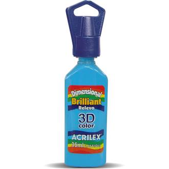 TINTA DIMENSIONAL BRILLIA 35ML 12112  - AZUL CELESTE - CX 06 - ACRILEX