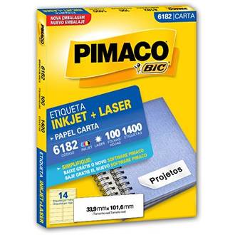 ETIQ INKJET/LASER CARTA 100FL - 6182 - 33X101 - UN - PIMACO