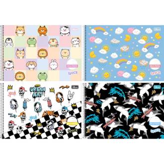 CADERNO MEIA PAUTA CAPA DURA 40FLS - SPICE - PCT 4 - TILIBRA