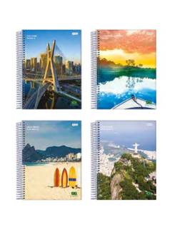 CADERNO 1/4 ESPIRAL CAPA DURA 200FLS - BRASILID - UN - JANDAIA