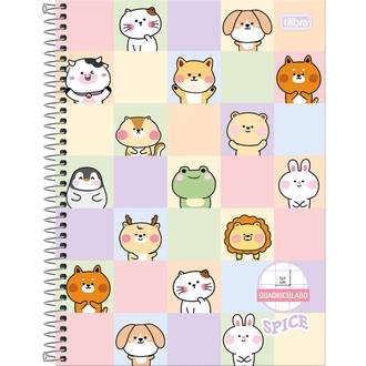 CADERNO UNIV CAPA DURA 1X1 80FLS - QUADRICULADO - SPICE - PCT 4 - TILIBRA