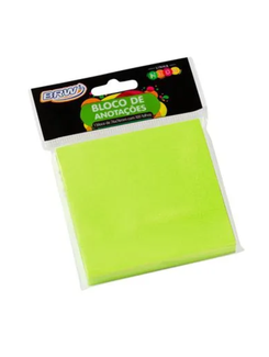 BLOCO ANOTACOES SMART NOTES 100F - 76X76 - BA7674 - VERDE NEON - UN - BRW