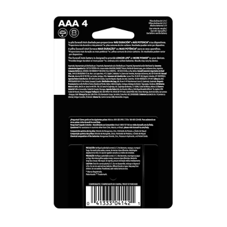 PILHA ALCALINA AAA PALITO COM 4 UNIDADES - UN - DURACELL