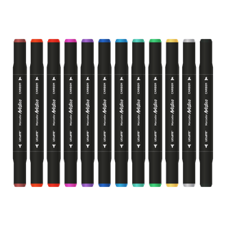 CANETA MARCADOR P/ COLORIR 12 CORES - PONTA DUPLA - 10632 - UN - LEO ARTE
