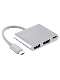 ADAPTADOR USB-C X HDMI/USB/C 7750 - PRATA - UN - MD9