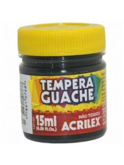 TINTA GUACHE 15ML  - PRETO - CX 12 - ACRILEX
