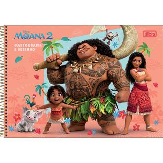 CADERNO DESENHO CAPA DURA 80FLS - ESPIRAL - MOANA - PCT 4 - TILIBRA