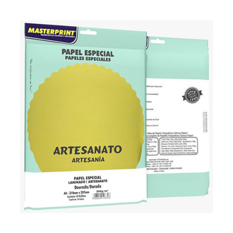 PAPEL LAMINADO A4 10FLS - 250G - 302070040 - DOURADO - UN - MASTERPRINT
