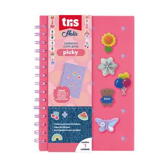CADERNO PAUTADO CAPA DURA 80FLS - 912954 - HOLIC CHARM - PCT 4 - TRIS