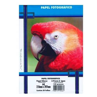 PAPEL GLOSSY A4 50FLS - 135G - 302010056 - UN - MASTERPRINT
