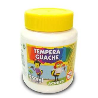 TINTA GUACHE 250ML  - BRANCO - UN - ACRILEX