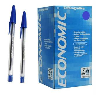 CANETA ECONOMIC C/50 1,0MM - AZUL - UN - COMPACTOR