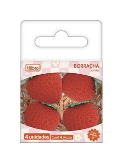 BORRACHA BE BERRY C/4 MINI MORANGOS - 390640 - UN - TILIBRA