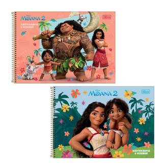 CADERNO DESENHO CAPA DURA 80FLS - ESPIRAL - MOANA - PCT 4 - TILIBRA
