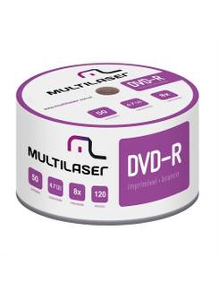 DVD-R IMPRIMIVEL 4.7GB 120MIN VEL.16X C/50 - DV052 - UN - MULTILASER