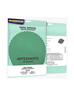 PAPEL LAMINADO A4 10FLS - 250G - 302070044 - VERDE - UN - MASTERPRINT