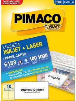 ETIQ INKJET/LASER CARTA 100FL - 6183 - 50X101 - UN - PIMACO