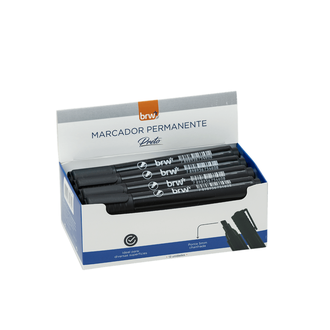 MARCADOR PINCEL PERMANENTE RECARREGAVEL - PRETO - UN - BRW
