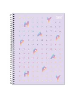 CADERNO UNIV CAPA DURA 1X1 80FLS - HAPPY - UN - TILIBRA