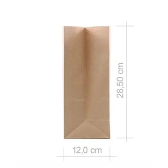 SACO DE PAPEL KRAFT PARDO  - 28,5x24x12 - UN - CROMUS