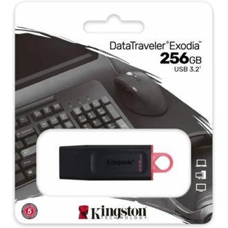 PEN DRIVE 256GB - EXODIA DTX - USB 3.2 - PRETO - UN - KINGSTON
