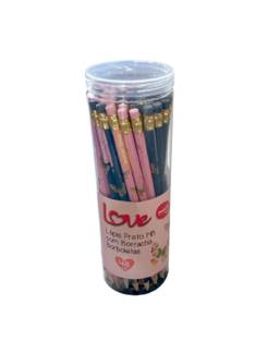 LAPIS PRETO HB LOVE BORBOLETAS C/BORRACHA - 32255 - CX 48 - MOLIN