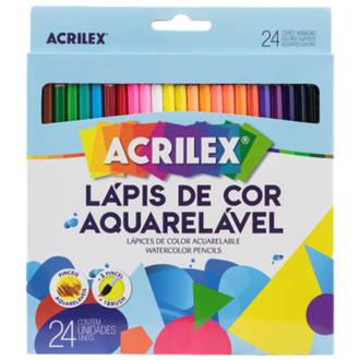 LAPIS DE COR AQUARELAVEL 24 CORES - C/PINCEL - C/24 - PCT 6 - ACRILEX