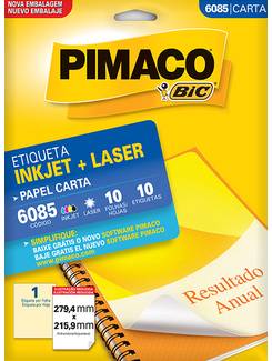 ETIQ INKJET/LASER CARTA 10FL - 6085 - 279X215 - UN - PIMACO