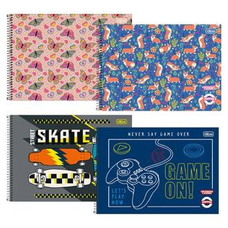 CADERNO DESENHO CAPA DURA 80FLS - ESPIRAL - PEPPER - PCT 4 - TILIBRA