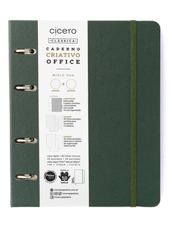CADERNO ARGOLADO CLASSICA A5 /OFFICE DUO - VERDE OLIVA - UN - CICERO