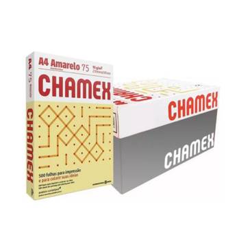 PAPEL CHAMEX COLOR 75G 500FLS - AMARELO - CX 10 - CHAMEX