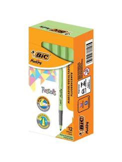 MARCA TEXTO BRITE LINER PASTEL  - GREEN - CX 12 - BIC