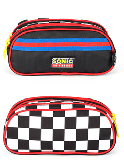 ESTOJO ESCOLAR TRIPLO SONIC - ET49823SO - PRETO - UN - LUXCEL