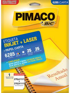 ETIQ INKJET/LASER CARTA 25FL - 6285 - 279X215 - UN - PIMACO