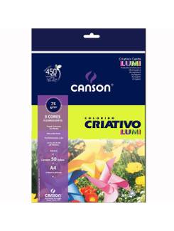 PAPEL CRIATIVO LUMI A4 50FL - 80G - UN - CANSON