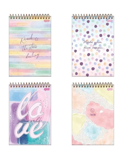 CADERNO 1/4 ESPIRAL CAPA DURA 80FLS - 74788-77 - LA CREME - PCT 5 - JANDAIA