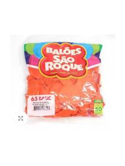 BALAO 6,5 LISO BASIC C/50 - LARANJA - UN - SAO ROQUE
