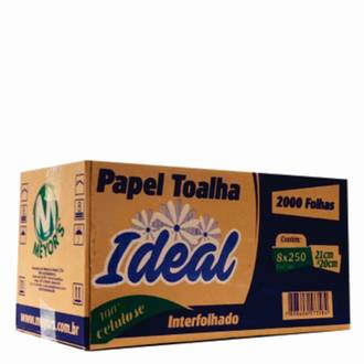 PAPEL TOALHA INTERFOLHADO 100% CELULOSE - 21X20 - IDEAL - C/2000 - UN - MEYORS