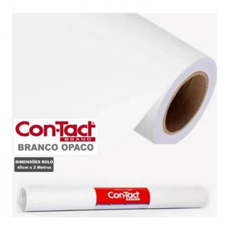 FILME AUTOADESIVO 45CMX2M 80 MICRAS - FOSCO - BRANCO - UN - CON-TACT
