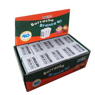 BORRACHA BRANCA 20/40/60 - MED - CX 40 - LEO E LEO