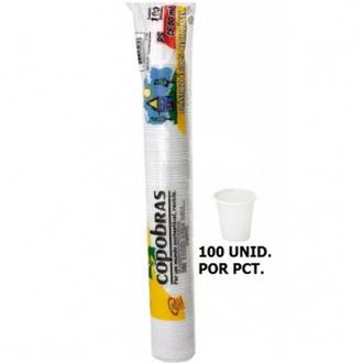 COPO DESCARTAVEL C/100 PS - CF - 80ML - BRANCO - UN - COPOBRAS