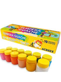 TINTA GUACHE 15ML C/12 CORES - 02012 - PCT 6 - ACRILEX